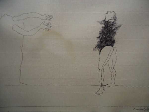 Evandro Salles - Desenho original (bico de pena), assinado no canto inferior direito e datado de 198
