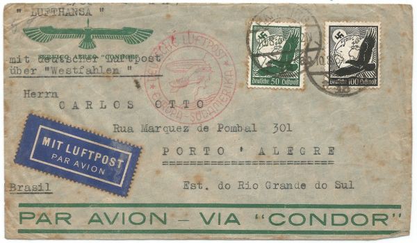 Carta da Alemanha para o Brasil - Swastika