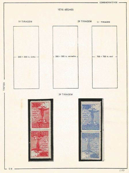 Selos do Brasil - Parte de uma Coleção de Selos do Brasil - 2 Tête-Béche Pacelli - 1934