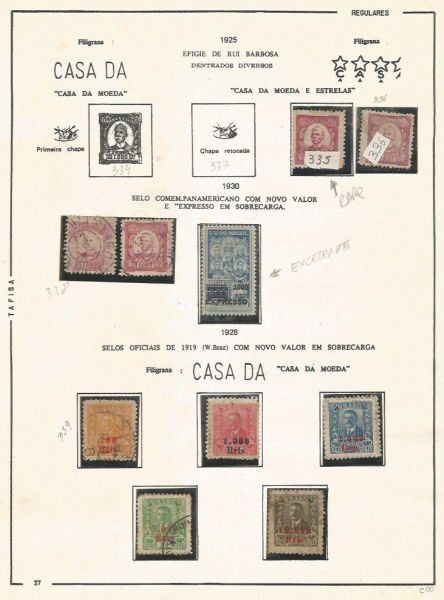 Selos do Brasil - Parte de uma Coleção de Selos do Brasil - 10 Selos