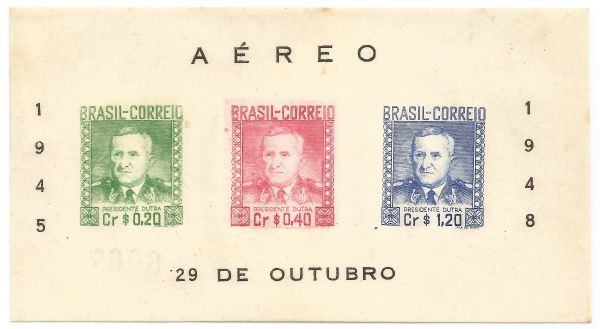 Bloco Aéreo  - B-10 - 1945/1948 - Presidente Dutra - Novo - Perfeito com leve mancha - RHM 240 UFs