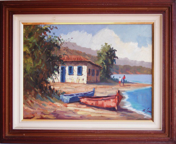RUBENS "Angra do Reis" óleo sobre tela, assinado, datado de 1995. Medida da tela 45x55cm e c