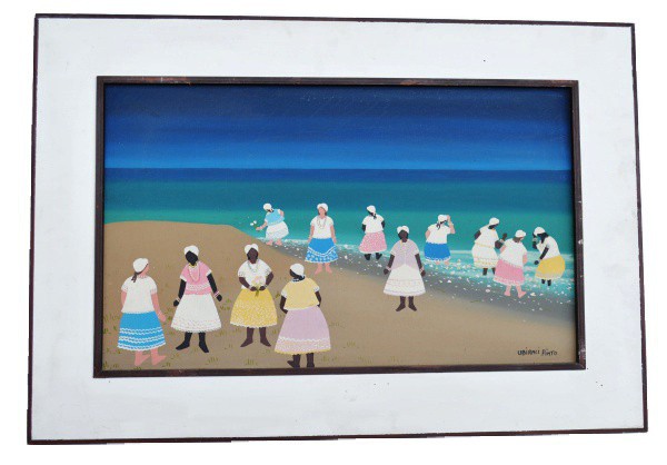 UBIRACI PINTO - pintura "NAIF", acrílico sobre tela, assinado e emoldurado. Medida da tela 3