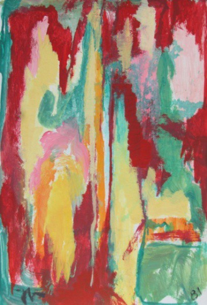 JORGE GUINLE - guache sobre cartão ( Abstrato )  med: 37,5 x 25 cm