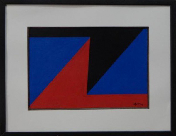 Sansom Flexor - Geométrico - Óleo sobre Cartão medindo 22 x 32 - A.C.I.D