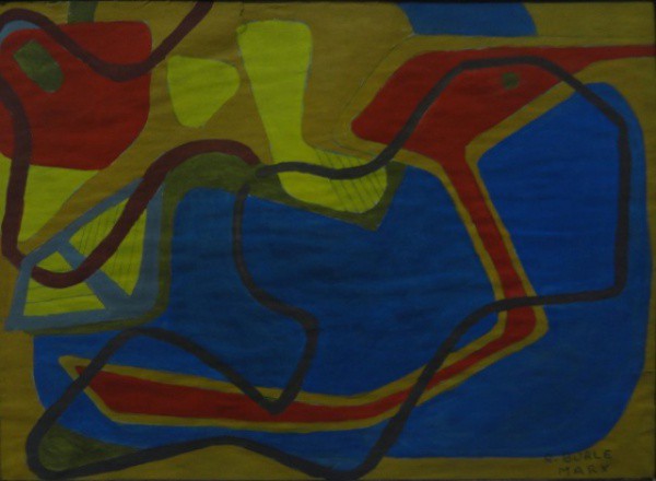 Roberto Burle Marx - Abstrato - Guache sobre Cartão medindo 20x28 - A.C.I.D -
