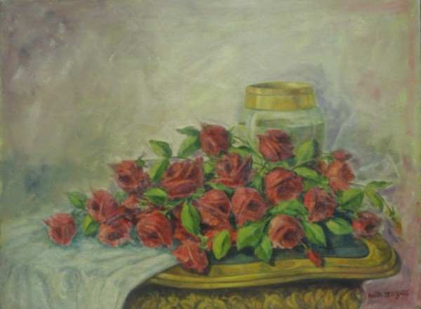 Anita Malfatti - Vaso com Flores - Óleo sobre tela medindo 60 x 80 - A.C.I.D