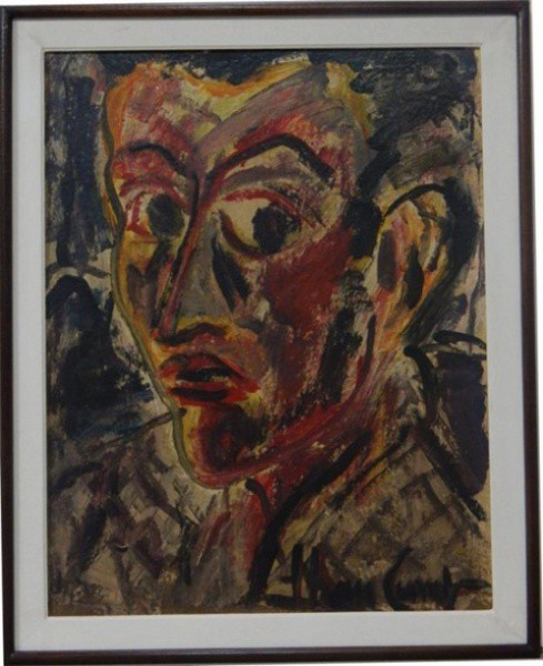 Iberê Camargo - Figura - Óleo sobre Cartão medindo 49 x 38 - A.C.I.D