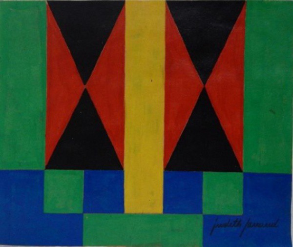 Judith Lauand - Geométrico - Guache sobre Papel medindo 16,5x19,5 - A.C.I.D