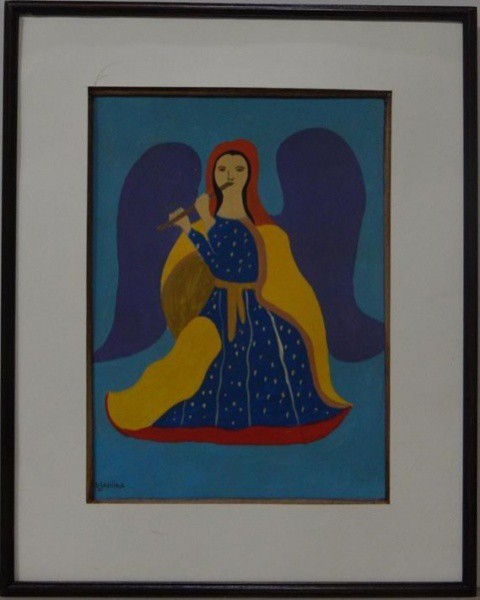 Djanira - Anjo - Óleo sobre Cartão Medindo 31 x 22 - A.C.I.E