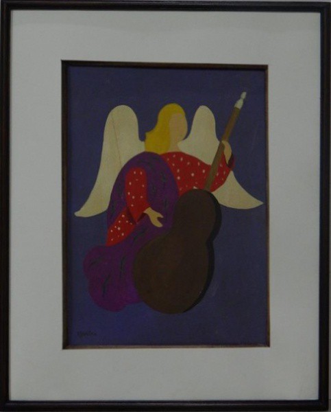 Djanira - Anjo - Óleo sobre Cartão Medindo 31 x 22 - A.C.I.E