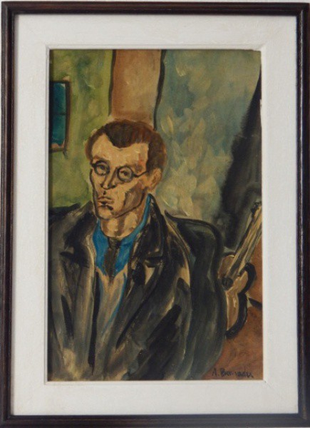 Aldo Bonadei - Figura - Óleo sobre Cartão medindo 29 x 20 - A.C.I.D