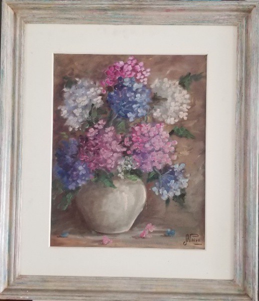AUREA DE SOUZA PAIVA (1946) Título: Flores Técnica: óleo sobre tela Medidas: 50 x 40 cm Assinatura: