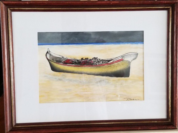 INÁCIO RODRIGUES (1946) Título: Barco Técnica: técnica mista Medidas: 20 x 30 cm Assinatura: canto i