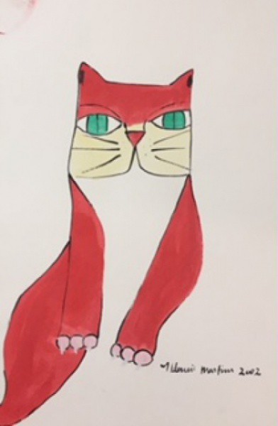 ALDEMIR MARTINS, acrílica sobre Papel Gato med 31,5 X 21,5