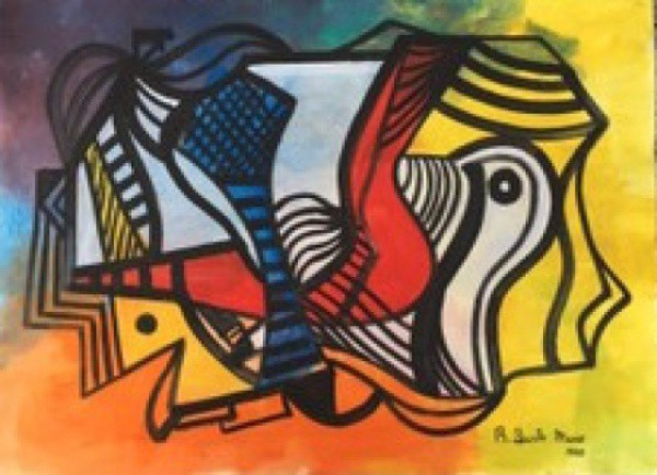 Roberto Burle Marx - Aquarela sobre Papel medindo 44,5 x 32,5 - A.C.I.D