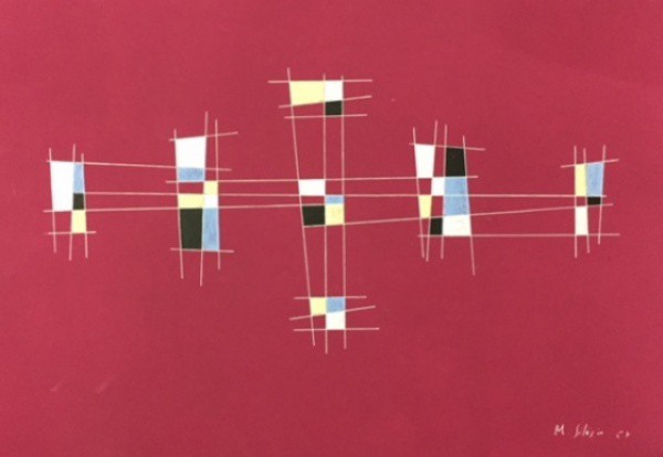 Mário Silésio, Guache sobre papel, med 32x 44cm, assinado inferior direito, datado 1957