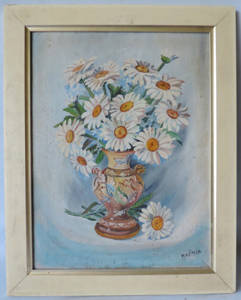 Noêmia - Quadro Ost "vaso de Flores", Ass no cid. Medidas de 45cm x 38cm.