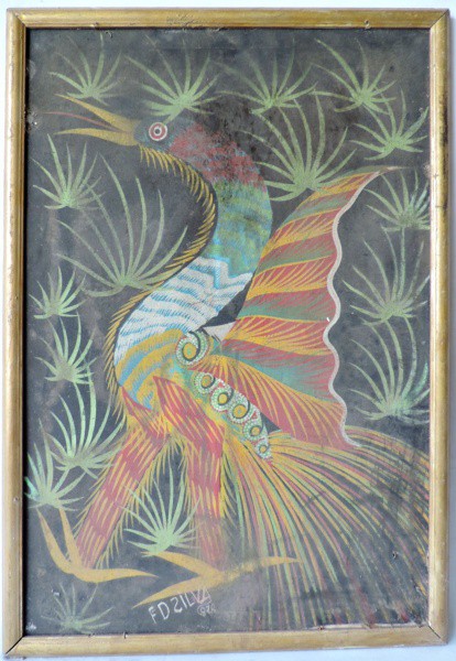 Chico Silva - Quadro "Galo", Ost 1978. No estado. Medidas de 67cm x 46cm.