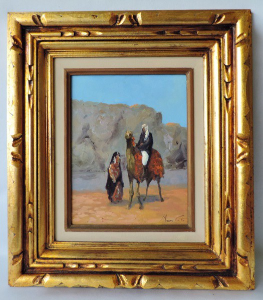 Quadro Óleo sobre Eucatex,  assinado no Cid, porém ilegível , Possui linda moldura em madeira entalh
