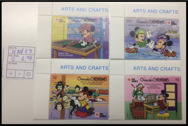 DISNEY - SÉRIE DE SELOS DE GRENADA E GRENADINAS  COM MICKEY   - SELOS EM ESTADO MINT DE CONSERVAÇÃO
