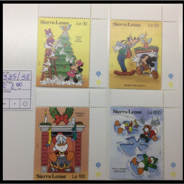 DISNEY - SÉRIE DE SELOS DE SERRA LEOA  NO NATAL    - SELOS EM ESTADO MINT DE CONSERVAÇÃO !