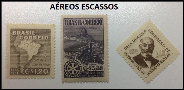 LOTE COM 3 SELOS AÉREOS MUITO ESCASSOS DO BRASIL - SELOS EM EXCELENTE ESTADO DE CONSERVAÇÃO !