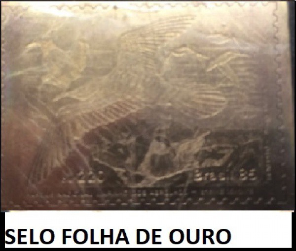 FILATELIA - SELO EM FOLHA DE OURO ANO 1985 BRASIL  BELISSIMA