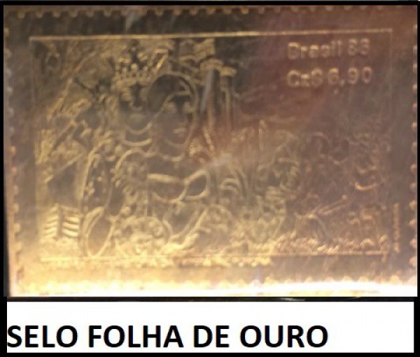 FILATELIA - SELO EM FOLHA DE OURO ANO 1983 BRASIL  BELISSIMA