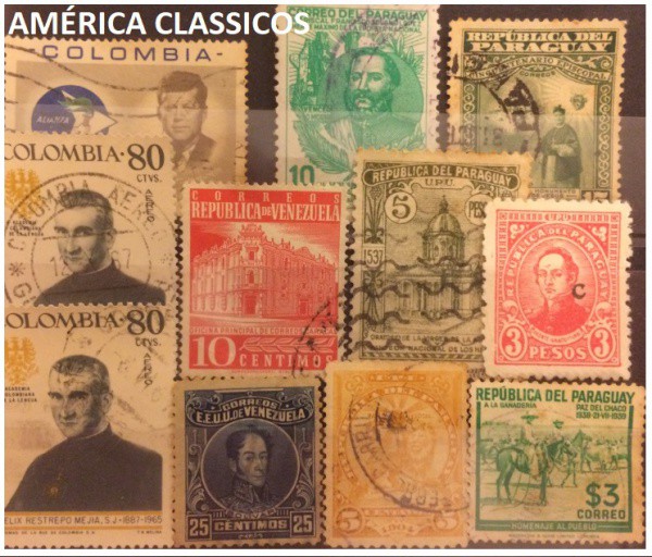 AMÉRICA CLASSICA   -  LOTÃO DE SELOS CLASSICOS EM EXCELENTE ESTADO DE CONSERVAÇÃO