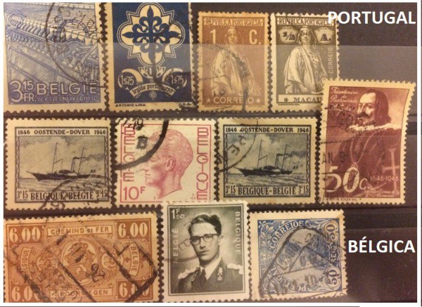 BÉLGICA E PORTUGAL    -  LOTÃO DE SELOS CLASSICOS EM EXCELENTE ESTADO DE CONSERVAÇÃO