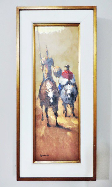Romanelli - Espetacular quadro Don Quixote Ast, do Artista Romanelli, com bela moldura em madeira. M