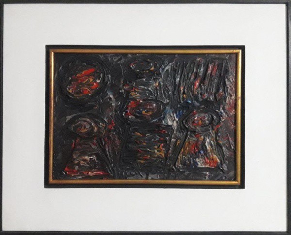 Iberê Camargo, Óleo Espatulado sobre Placa - Med. 25 x 36 cm