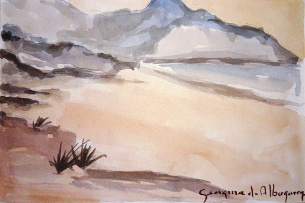 GEORGINA DE ALBUQUERQUE, NU FEMININO, AQUARELA. 12 x 18 cm.