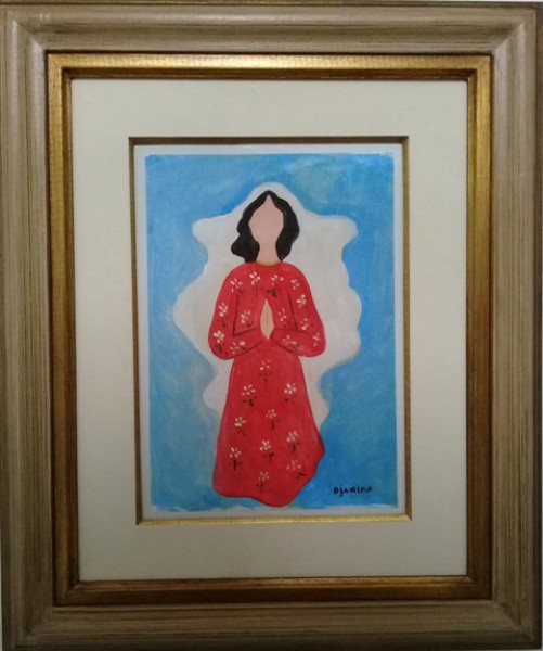DJANIRA, GUACHE.  26 X 19 cm.