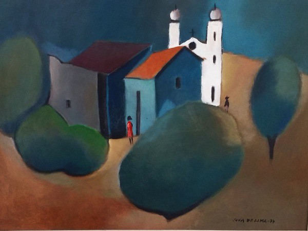Juca De Lima  (José Ignacio de Lima ) - Óleo Sobre Eucatex, Assinado no canto inferior direito. Com
