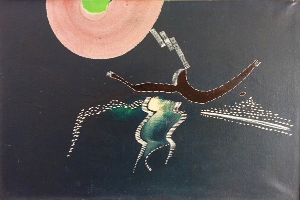 Sérgio D´angelo,óleo sobre tela, obra abstrata assinada no verso, no bastidor, por Sérgio D´Angelo,