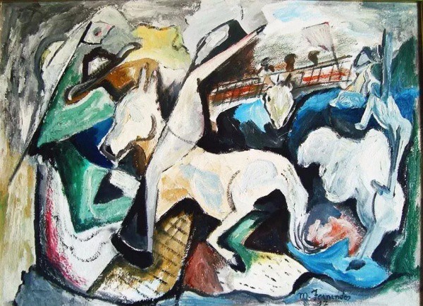 M. Fernandes - Obra assinada no canto inferior direito pelo artista M. Fernandes, pintura original ó