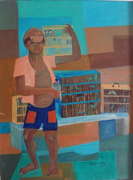 Tio Tjay - Óleo Sobre Tela Assinado no canto inferior direito, catalogado  que participou da Bienal