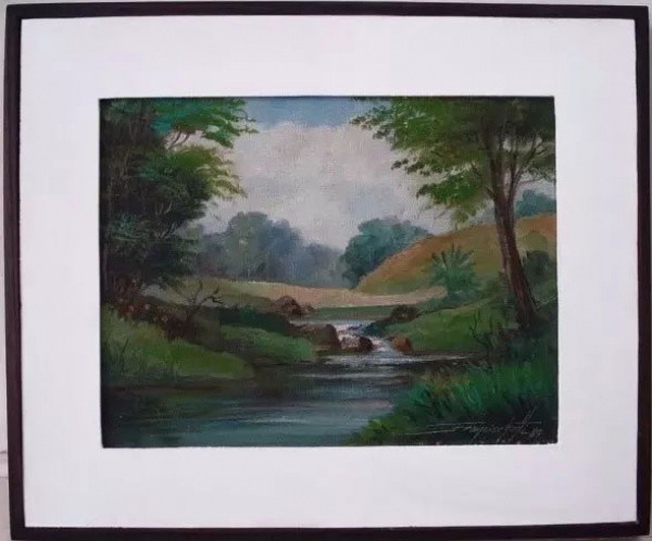 Francischetti, Valdemar - pintura Oleo Sobre Tela de 1989, Assinada no canto inferior direito. Uma c