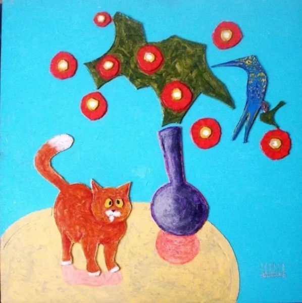 Barake - Pintura Tecnica Mista, Acrílico sobre madeira recortada. Obra tridimensional
assinada no ca
