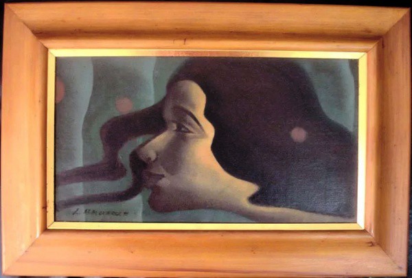Lucílio Albuquerque -Oleo sobre Eucatex, pintura no  Estilo Art Noveau, obra assinada pelo catalogad