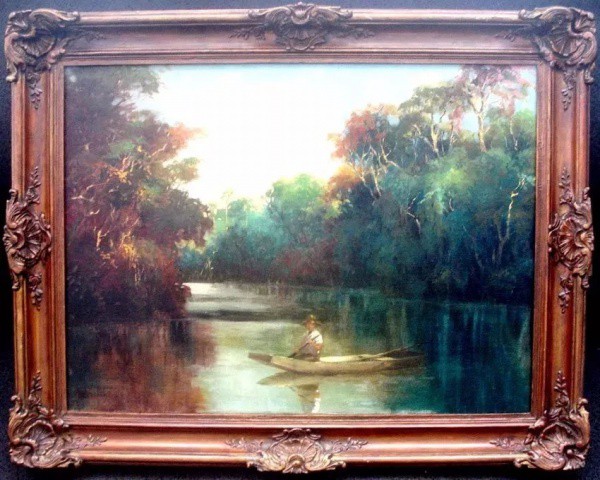 Alfredo Norfini - Pintura Ost Assinado no canto inferior esquerdo. Obra titulada Tietê, em referenci