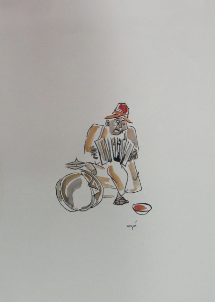 CARYBÉ, t.m. "Figura", medindo:41,5 x 29,5 cm. A.c.i.d