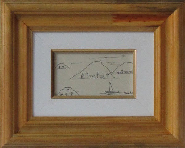 TARSILA DO AMARAL, nanquim. Medindo:9 x 13,5 cm. -  NO ESTADO