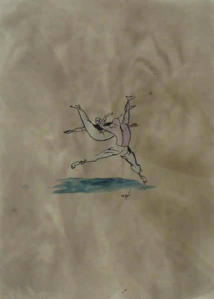 CARYBÉ, t.m. "Figuras", medindo: 41,5 x 29,5  cm. A.c.i.d - SEM MOLDURA