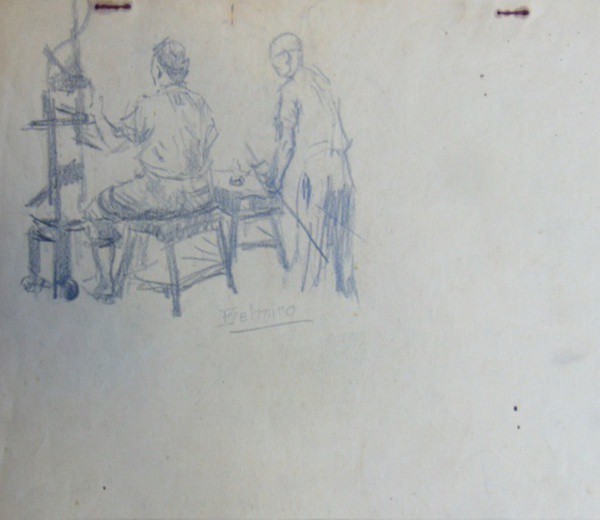 BELMIRO, lápis sobre papel, "Figuras", medindo: 21 x 25 cm. A.c.i.d. - SEM MOLDURA - NO ESTA