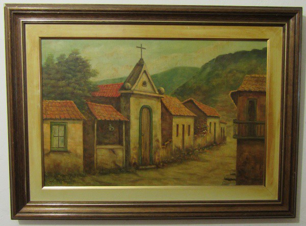 MARIO CRISTOVÃO, o.s.t. "Igreja", 38 x 58 cm. 1961. A.c.i.e