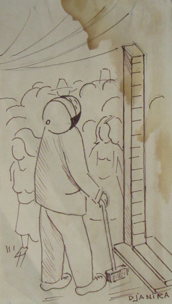 DJANIRA, lápis. "Figuras", medindo: 20 x 11,5 cm. A.c.i.d. - SEM MOLDURA - NO ESTADO