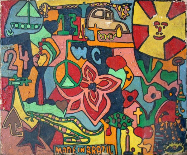 James Lisboa, Made in Brazil - Óleo sobre Tela - dat. 1971 - Med. 38 x 46 cm